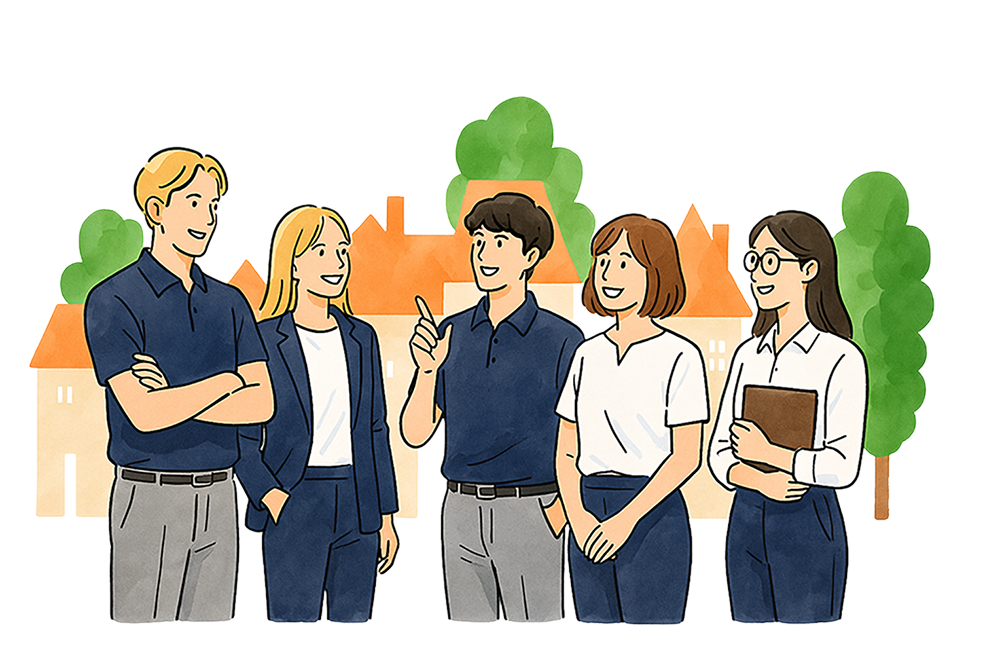 スタッフの集合イラスト